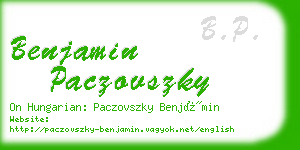benjamin paczovszky business card